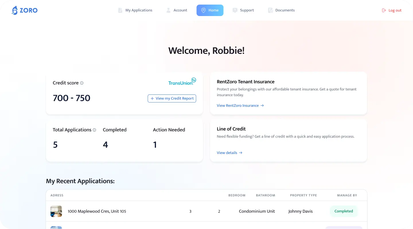Tenant Dashboard Home Page Hook Image